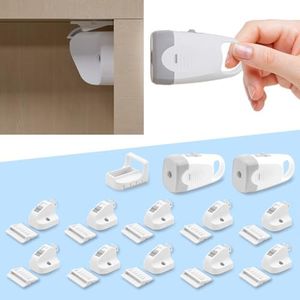 Mydhall Child Magnetic Cabinet Locks (10 and 2 Keys) -Baby Proofing Latch with Lighting Function, Fit Most Cabinets Drawers B01
