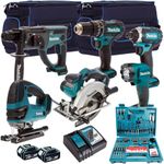 Generic Makita 18V 6 Piece Combo Kit with 2 x 5.0Ah Batteries & 100 Piece Bit Set T4TKIT-192