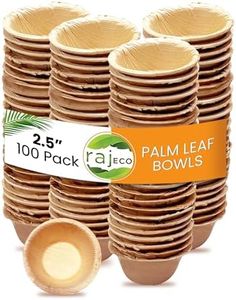 Raj Disposable Palm Leaf Bowl for Bunnies (100 Count, 2.5" Bowls) Compostable Bowl Like Bamboo Bowls Disposable Bunny Chew Toys | All-Natural Safe & Chewable Treat Dish for Rabbits & Bunnies