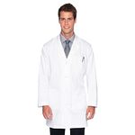 Landau Tall Size Men's 37" 4-Button LAB Coat, White, 40 Long