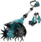 Cordless Tiller Cultivator Compatible with Makita 18V Battery (Tool Only), 450RPM Electric Tiller for Gardening, 9"x6.3" Tilling, 48 Reinforced Steel Tines Rototiller for Lawn/Soil Cultivation