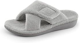 BCSTUDIO Women's Fuzzy Orthotic Arch Support Slippers Orthopedic Plantar Fasciitis Furry House Slide Slippers, Grey, 10