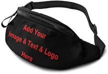 1-300PCS Custom Fanny Pack Waist Bag Personalize Bum Bags With Adjustable Belt Outdoor Travel Beach Shoulder Hip Bag For Women & Men (Black)