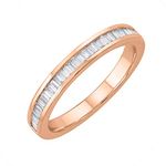 14K Yellow Gold Channel Set Baguette Diamond Wedding Band (1/4 carat) (Ring Size 7)