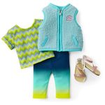 American Girl Corinne Tan Girl of the Year 2022 18-inch Doll Camping Outfit with Vest, Tee, and Sandals, For Ages 8+