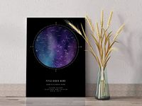 Canvas Star Map - Interstellar Love by MemoryWall | Personalised Star Map | Sky Map | Constellation Canvas Print | Best Wedding Gift (12 X 16.5 (INCHES))