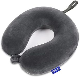 Travel Pillow Memory Foam for Airplanes - Neck Pillow for Traveling, Car, Home, Flight Pillow for Sleeping with Attachable Snap Strap Soft Washable Cover, Provide Head Neck Support Rest, Dark Gray