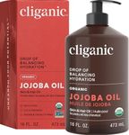 Cliganic USDA Organic Jojoba Oil 16oz with Pump, 100% Pure | Bulk, Moisturizing Oil for Face, Hair, Skin & Nails | Natural Cold Pressed Hexane Free