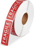 True-Ally 1 Roll Fragile Stickers - 3"x 1" Strong Adhesive Red Fragile Labels Handle with Care Warning Stickers for Shipping Packing of Goods and Moving (1 Roll - 1000 Sticker)