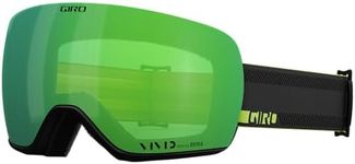 Giro Article II Ski Goggles - Snowboard Goggles for Men & Women - Black & Ano Lime Indicator Strap w/VIVID Emerald/VIVID Infrared Lenses