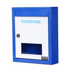 Lepose Letter Box for Home, Wall Mount Stand, Metal Wall Mount Shelf, Letter Box, Outdoor Mailboxes, Key Lock, Wall Mountable or On Table Surface (Blue, Rectangular)