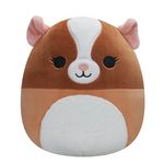 Squishmallows Original 7.5-Inch Garret the Brown and White Guinea Pig - Small Official Plush