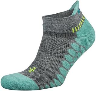 Balega Silver Compression Fit Performance No Show Athletic Running Socks for Men and Women (1 Pair), Midgrey/Aqua, Medium