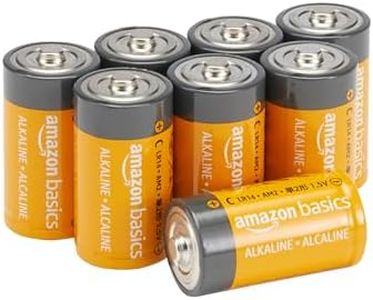 Amazon Basics 8-Pack C Cell Alkaline All-Purpose Batteries, 1.5 Volt, 5-Year Shelf Life