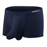 BIATWOWR Mens Underwear Dual Pouch Trunks Boxer Separated Bulge Ball Pouch Boxer Shorts Low Rise Enhancing Underwear Briefs