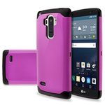 LG G Stylo Case (Sprint, MetroPCS, Cricket,Boost Mobile) - Purple / Black Impact Resistant Hybrid Dual Layer Armor Defender Protective Case Cover for LG G Stylo [Drop Protection / Shock-Absorption] - Purple on Black Slim Hybrid