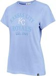 '47 Brand Women's Short Sleeve Frankie Tee Shirt - MLB Ladies Crew Neck Fashion T-Shirt, Cadet Blue, Small