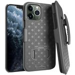 for Apple iPhone 11 Pro Max Case with Belt Clip Holster, Kickstand Slim Cover Phone Case for iPhone 11 Pro Max - Black