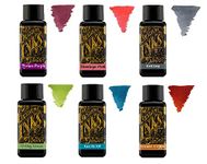 Diamine - 30ml Fountain Pen Ink - Colour Wheel - 6 Pack - Tyrian Purple, Flamingo Pink, Earl Grey, Spring Green, Eau de Nil, Ancient Copper