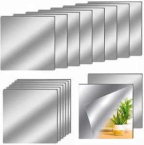 Removibile acrilico specchio adesivo, 16 pezzi specchio quadrato da parete, adesivi da parete flessibili a specchio, specchio non vetro per parete muro casa armadio piastrelle da bagno, 15 x 15 cm