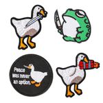 COMNICO 4 Pcs Patches Funny Cute Duck Bite Knife Patch Military Tactical Patch Embroidered Appliques Loop and Hook Patches Set for Backpacks Jackets Jeans