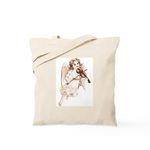 CafePress Angel with Violin Tote Bag Natural Canvas Tote Bag, Reusable Shopping Bag