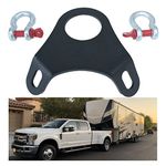 New 5th Wheel Ultimate Connection Safety Chains Plate with 1/2in Shackles Black (Adjustable Ball Mount)