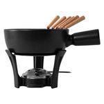 Boska Fondue Set Nero / Fondue Pan with 6 Forks / Cast Iron Base / Ceramic Pan / Black / 33.8 fl oz