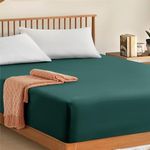 My home store Fitted Sheet 100% Egyptian Cotton 300TC Hotel Quantity 30 cm Fitted Bedsheets (Emerald, Double)