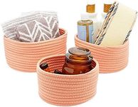 Farmlyn Creek Cotton Woven Baskets for Storage, Peach Organizers (3 Sizes, 3 Pack)