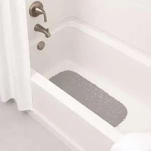 Bubbles Non-Slip Oval Bathtub Mat Solid Taupe 28 L x 15 W