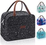 Womens Lunch Bags-Lunchbox for Work & Travel Lunch Bag,Soft Sided Coolers Insulated Bags Larger Capacity by RONAVO (Black Starry)