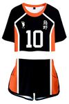 CosplayCos Womens Shoyo Hinata Cosplay Costume Karasuno High Jersey Volleyball Uniform Shorts Set