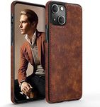 LOHASIC for iPhone (2021) 6.1 inch Case, Slim Leather Luxury Business PU Non-Slip Grip Rugged Bumper Shockproof Anti-Scratch Full Body Protective Cover Men Women Phone Cases - Vintage Brown