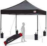 ABCCANOPY 3x3M Heavy Duty Pop Up Gazebo With Upgraded Roller Bag, 4 Weight Bags, Stakes and Ropes,(Black)