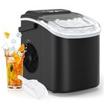 PALINTH Ice Maker Machine Counter top, 2 Sizes of Bullet Ice Machine, Self-Cleaning Ice Cube Maker with Portable Handle, 9 Ice Cubes in 6-8 Mins Ice Machines for Home/Kitchen/Office/Bar