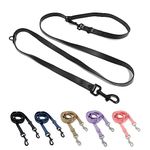 WOOFELITE Hands-Free Adjustable Waterproof Dog Leash 7 FT / 8 FT (Black, 8 FT)