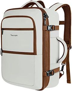 Travel Bags for Women Carry on,Large Travel Backpack Airline Approved, Expandable Weekender Daypack Overnight Suitcase Backpack, Rucksack Luggage for International Flight Traveling Hiking, Beige