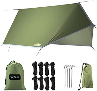 Sunyear Hammock Tent Rain Fly-Camping Hammock Outdoor Tarp-Small Door Design-Keep Side Wind Rain-Best for Backpacking Hiking Camping Survival
