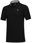 MoFiz Men's Golf Polo Shirts Short Sleeve Golf Shirts Athletic Shirts Quick-Drying Sport Shirts M Black