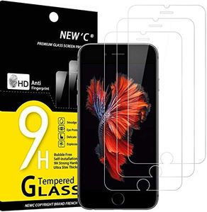 NEW'C Lot de 3, Verre Trempé pour iPhone 6 et iPhone 6S (4,7"), Film Protection écran sans Bulles d'air Ultra Résistant (0,33mm HD Ultra Transparent) Dureté 9H Glass