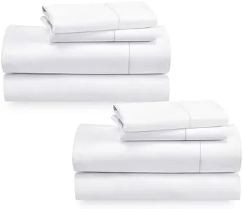 California Design Den 2-Pack Queen Bedsheet Sets - 400 Thread Count 100% Cotton Sateen - Extra Soft, Breathable & Cooling Sheets, Wrinkle Resistant, 2 Sets of Deep Pocket Bed Sheets - Bright White