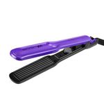 Ikonic Crimp and Style Hair Crimper, Wide Ceramic Textured Plate, Instant Heat Up, Multiple Temprature Setting, Black & Purple