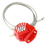 TRADESAFE Lockout Tagout Cable Lock - 6ft Adjustable Cable Lockout, Steel Cable Lock with Vinyl Coating, Premium Grade, OSHA Compliant