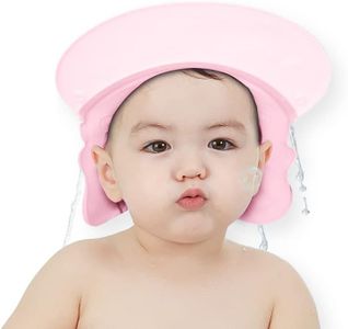 Sobebear Baby Bath Shower Hat Cap Baby Hair Wash Shampoo Shield, Shower Cap For Kids, Adjustable Hair Washing Visor Hat For Toddlers Kids, Water Protection Cap for Kids Ear & Eyes (1-5 Years) (Pink)