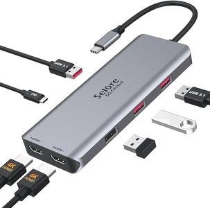 USB C Docking Station Dual HDMI Monitor,USB C to Dual HDMI Adapter with 2 HDMI Ports,PD Charging,3*USB 3.1 Ports,USB2.0 Ports USB C Hub HDMI for Dell XPS/HP/Lenovo/Surface/Yoga etc