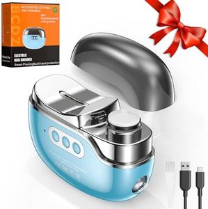 Blissleaf Electric Nail Trimmer, Safe & Easy Electric Nail File, Baby Nail Clipper & Nail Trimmer Kit for Newborn, Toddler, or Children Fingernails LED Light, Storage Case (Blue)