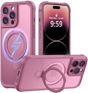 MOCCA Design for iPhone 14 Pro Case with Magnetic Invisible Stand [Full Camera Protection] [Compatible with Magsafe] Military Drop Shockproof Translucent Matte Phone Case Cover 6.1",Lavender Purple