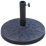 Outsunny 29 lbs Resin Round Patio Umbrella Stand Base Coated Pole Market Garden Umbrella Holder Parasol Holder Bronze