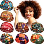 WILLBOND 8 Pieces African Headband Yoga Sports Workout Hairband Stretchy Boho Print Head Band Elastic Turban Headwrap Head Wear for Women Girls Hair Accessories, Multi, 8 Count (Pack of 1)